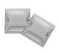 HINTRMENT Lot de 2 Panneaux de Signalisation en Métal Surélevés, Balises de Chaussée Réfléchissantes Faciles à Installer pour Rue et Route Privée