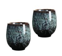 HINTRMENT Lot de 2 Tasses à Thé Kung Fu en Céramique Bleu Céladon 150 Ml Petites Tasses Délicates pour Dégustation de Thé pour Bureau et Traditionnelle