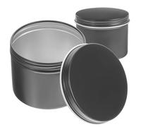 HINTRMENT Lot de 4 Bocaux Ronds en Aluminium 120 ML Couvercle à Vis, Boîtes de Rangement Hermétiques pour Bougies DIY, Thé et Petits Objets, Dimensions 65x50 Mm, Couleur Noir