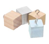 HINTRMENT Lot de 4 Cubes de Densité avec Crochets en Laiton, Fer, Aluminium et Bois 2 Cm - Blocs de Densité pour Expérience Scientifique et Enseignement Stem en Classe, Kit