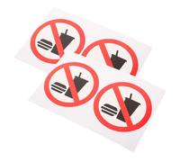 HINTRMENT Lot de 4 Set de Set de Autocollants Interdiction de Manger et Boire, Panneau Pvc Adhésif 10x10 Cm, Signalétique Commerciale Solide, Usage Intérieur et Extérieur, Panneau