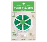 HINTRMENT Lot de 50m de Cravates Recouvertes de Plastique Vertes pour Jardinage, Liens Faciles à Plier Couper, pour Organiser Branches et Étiquettes