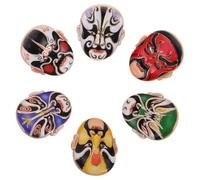 HINTRMENT Lot de 6 Set de Set de Broches D'opéra de Pékin en Alliage Motifs Visage Chinois, Broches Colorées Vintage pour Hanfu et Cardigans, Élégance Solide pour Festival et Occasions