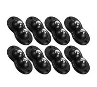 HINTRMENT Lot de 8 Roulettes Pivotantes Auto-adhésives à Double Roulement à Billes, Mini Roues Noires 360° pour Meubles, Appareils Cuisine et Boîtes de Rangement, Roulettes