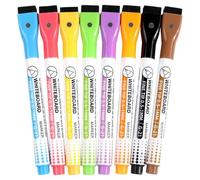 HINTRMENT Lot de 8 Stylos pour Tableau Blanc à Pointe Fine Magnétiques avec Couleurs Vives, Effaçables à Sec, pour Bureau, École et Dessin