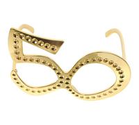 HINTRMENT Lunettes pour Anniversaire 50 en Plastique Doré, Pack de 6 Pièces, Design Amusant et Polyvalent pour Fête et Photobooth