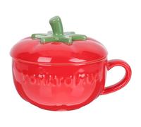 HINTRMENT Mug à Café Multifonction de Tomate avec Couvercle en Céramique Texture Lisse Goûter