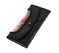 HINTRMENT Organiseur de Factures Accordéon 13 Compartiments Noir Bordure Résistante à l'eau, Grand Fichier de Classement pour Documents de Bureau, Financier et Personnel, Pochette