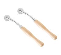 HINTRMENT Outil de Couture pour Tailleur 2 Pièces Roue Dentée en Acier Inoxydable et Manche en Bois, Rouleau de Marquage pour Couture et Artisanat DIY