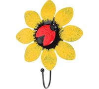 HINTRMENT Patère Murale en Fer Jaune Forme Fleur, Crochet Métallique Gain de Place Facile à Utiliser pour Décoration la Cuisine ou Bureau