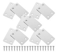 HINTRMENT Plaques de Réparation Fixation Meubles et Étagères avec Vis en Acier Inoxydable Lot de 10 Équerres Angle Plat pour Supports Métalliques Robustes