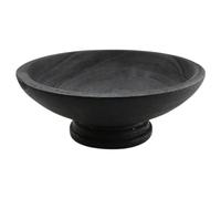 HINTRMENT Plateau à Fruits Décoratif Matériau Robuste en Bois Massif Noir Pied Surélevé, Design Vintage Rustique pour Organiser Petits Objets, Décoration Maison et Salle à Manger