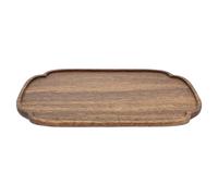 HINTRMENT Plateau en Bois Rectangulaire Marron pour Repas, Résistant à L'usure et Poli Lisse, pour Café ou Table de Salon, Assiette de Service Élégante et Fonctionnelle
