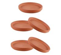 HINTRMENT Plateaux en Terre Cuite Empêchent l'eau Terre de Couler Lot de 5 pour Pots de Fleurs, Soucoupes pour Plantes D'intérieur et D'extérieur Protègent Le Sol