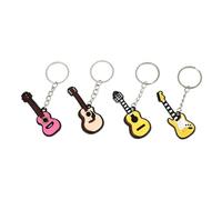 HINTRMENT Porte-clés Pendentifs Guitare 4 Pièces en Pvc et Fer, Décoration de acile à Utiliser Apparence Plus Lumineuse pour Accessoires et Décorations Musicales Style Plusieurs styles