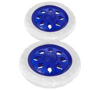HINTRMENT Roues de Remplacement en PU Bleu Lot de 2 pour Chariot de Courses Compact Antidérapant, Adaptées pour Petit Remorque et Chariot de Supermarché