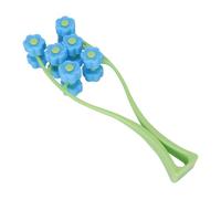 HINTRMENT Rouleau de Massage Facial Manuel V-shape, Masseur Facial Compact Vert à Boule Bleue, Outil de Massage du Visage Menton, Ergonomique, pour Soins Visage Anti-âge et Relaxation