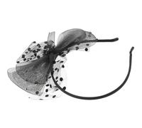 HINTRMENT Serrage-tête Rétro Chic pour Femme Voile en Tissu Noir et Grand Nœud Élégant, Accessoire Mode pour Usage Quotidien ou Engagement