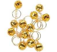 HINTRMENT Set de Porte-clés Design Élégant Boule Disco Rétro Lot de 12 en Plastique Miroir Doré , Accessoires Chic et Mélange Facile pour Fêtes à Thème 70