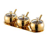 HINTRMENT Set Pots Épices Inoxydable avec Cuillères et Couvercles Bol Sucre avec Plateau Récipient Condiments Hermétique pour Cuisine Organisée et Fraîcheur Préservée