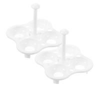 HINTRMENT Support à Œufs en Plastique Blanc 2pcs Résistant la Chaleur 4 Compartiments Réutilisables pour Cuisson Vapeur Œufs et Légumes Cuisine