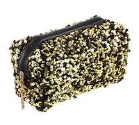 HINTRMENT Trousse de Toilette Pailletée Dorée à Fermeture Éclair, Grosse Capacité Légère pour Maquillage et Cosmétiques, Pochette de Voyage Multifonctionnelle pour Femmes, Plusieurs Styles