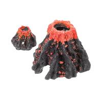HINTRMENT Volcan Artificiel en Résine 2 Pièces pour Décoration Aquarium, Simulation de Volcan Compacte, pour Aménager Paysage Aquatique