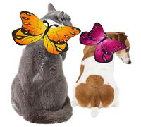 Hintyne Ailes De Chien Ailes d'halloween pour Chiens 2 Pièces Ailes De Chien en Forme De Papillon Vêtements De Chat Réglables Costumes De Tenue De Chat en Tissu Feutre Mignon pour Chats