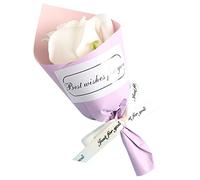 Hintyne Bouquet de Fleurs de Savon artificielles Tournesol éternel enveloppé dans Un Journal pour la décoration de la Maison et du Salon