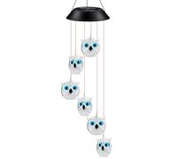 Hintyne Carillon Solaire Hibou Lampe LED à Couleurs changeantes Lampe décorative Suspendue pour Jardin extérieur