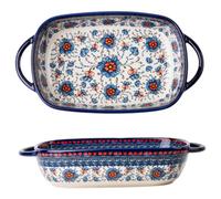 Hintyne Cocottes pour Four Plat de Cuisson rectangulaire en céramique avec Oreilles 23 x 12, 7 x 5 cm résistant à la Chaleur pour tartes Tapas