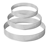 Hintyne Lot de 3 Cercles à Tarte diamètre 10/15/20 cm en Acier Inoxydable microperforé pour tartes pâtisseries Pizzas Muffins