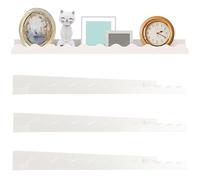 Hintyne Lot de 4 étagères murales flottantes en Bois de 35, 6 x 10, 2 cm pour Chambre d'enfant bibliothèque festonnée Blanche pour Photos Plantes Jouets Cuisine