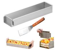 Hintyne Moule à gâteau rectangulaire 40 x 10 x 5 cm antiadhésif en acier inoxydable avec pelle facile à nettoyer accessoires de cuisson pour tiramisu brownies pains moule gâteau