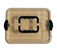 Hintyne Planches de charcuterie avec couvercle planches de charcuterie portables en bois avec couvercle transparent verrouillable plateau service couvert pour pique-nique camping