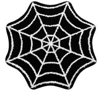 Hintyne Tapis de Bain Absorbant Style Gothique décoration d'halloween Toile d'araignée antidérapant 68 cm Motif Dessin animé et Blanc Tapis de Salle Bain Douche en Peluche Lavable pour la mai