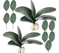 HinyoCo Feuille D'Orchidée Artificielle 26 cm Toucher Latex Feuilles Artificielles de Phalaenopsis avec Racines pour Décoration de Maison (11)