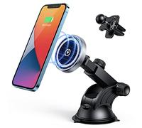 Hinyx Chargeur sans Fil Voiture Magnétique 15W - Compatible avec Mag-Safe iPhone 12/13 Pro/Max/Mini - Support Chargeur sans Fil Rapide avec Autocollant Magnétique