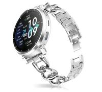 HinZann 20mm Bracelet pour Amazfit Cheetah 2 Pro/Active 3 Premium/Active 2 Square/Active 2 / Active, Métal Acier Inoxydable, Femme Metal Bracelet Montre pour Amazfit GTR Mini/GTS 4 - Argent