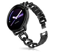 HinZann 20mm Bracelet pour Garmin Approach J1/S44/S50 / Forerunner 570 42mm/165/165 Music/Venu Sq 2, Acier Inoxydable, Femme Metal Bracelet Montre pour Garmin Vivoactive 6/5 - Noir