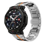 HinZann 22mm Bracelet pour Amazfit Balance Ultra/Balance 3/2, Orange Titane | Métal Acier Inoxydable, Montre de Rechange pour Amazfit Cheetah 2 Ultra / T-Rex 3 Pro 48mm / Active Max / Bip Max/6/5/5 Unity