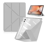 HinZann Coque pour Samsung Galaxy Tab S10+ Plus/Tab S9 FE+ Plus / S9+ Plus 12,4 Pouces avec S Pen Porte Pencil, Cuir PU Transparente Tablette Housse Etui Protection avec Réveil/Sommeil Auto - Noir