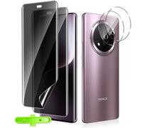 HinZann Protection d'écran de confidentialité pour Honor Magic7 Lite 5G, [2+2 Pack] 9H Anti-espion Flexible TPU Film + Protecteur d'objectif d'appareil photo, Anti-rayure, anti-peeping Protecteur
