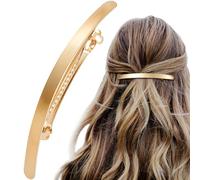 HINZIC Grande barrette à cheveux dorée de 10,2 cm en métal pour mariage, bal de fin d'année, accessoires de cheveux fantaisie pour femme, cheveux longs et épais