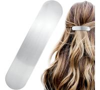 HINZIC Grande barrette à cheveux en métal argenté de 7,6 cm - Style vintage français - Accessoires de cheveux pour femme - Cheveux longs et épais