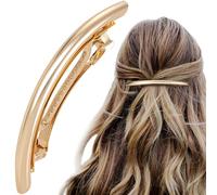 HINZIC Grande barrette à cheveux en métal doré de 11,4 cm - Grande pince à cheveux vintage française pour mariage, bal, Saint-Valentin - Accessoires de cheveux longs et épais pour femme