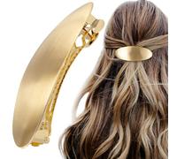 HINZIC Grande barrette à cheveux ovale en métal de 7,6 cm - Style vintage - Doré - Pour mariage, bal de fin d'année, formelle - Accessoires pour cheveux longs et épais