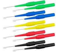 HINZIC Lot de 10 broches de sonde de test de 0,7 mm, aiguilles de perçage en fil d'acier inoxydable, isolation non destructive, multimètre de test, super pointe pour prise banane, testeur de voiture