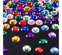 HINZIC Lot de 150 strass ronds à dos plat en acrylique coloré à paillettes pour la fabrication de bijoux, mariage, cosplay, décoration, loisirs créatifs 25 mm