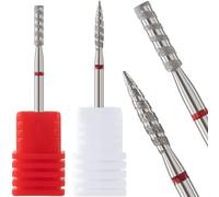HINZIC Lot de 2 forets à ongles professionnels de sécurité en argent de 3/32" pour manucure pour polissage des ongles, dissolvant de cuticules, outils de préparation des ongles pour techniciens des